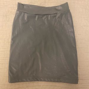 American Apparel Silver/grey shiny mini skirt